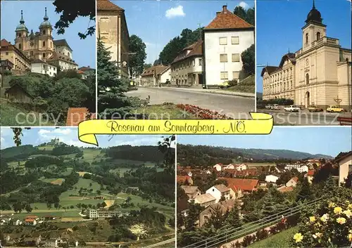 Rosenau Niederoesterreich am Sonntagberg Schloss Kirche Strassenpartie Teilansicht