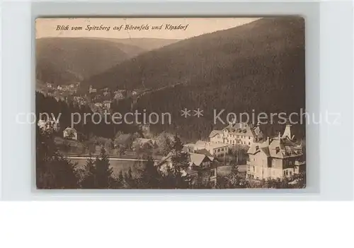 Kipsdorf Blick vom Spitzberg auf Baerenfels Kat. Altenberg