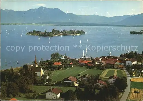 Gstaad Fliegeraufnahme Chiemsee Fraueninsel Hochgern Kat. Gstaad