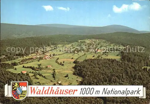 Waldhaeuser Neuschoenau Fliegeraufnahme im Nationalpark Kat. Neuschoenau