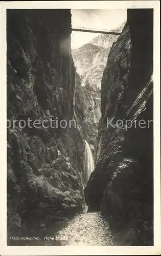 Hoellentalklamm mit Bruecke Kat. Garmisch Partenkirchen