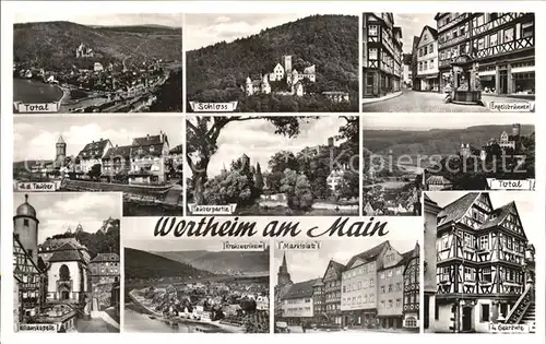 Wertheim Main Schloss Fachwerk  Kat. Wertheim