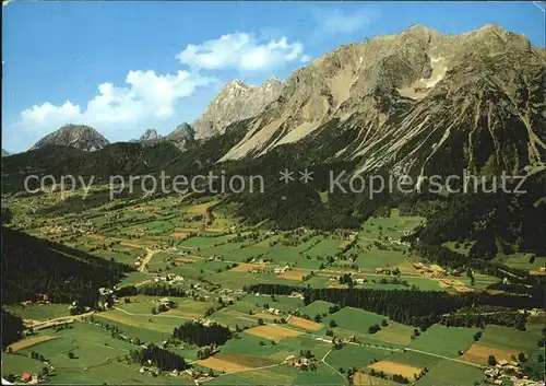 Ramsau Dachstein Steiermark Fliegeraufnahme mit Roethelstein Bischofsmuetze Torstein Scheichenspitze Kat. Ramsau am Dachstein