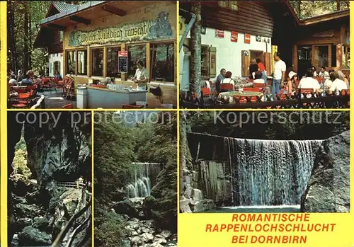 Dornbirn Vorarlberg Jausenstation Rappenlochschlucht Terrasse Wasserfaelle Kat. Dornbirn