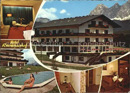 Schladming Obersteiermark Hotel Rohrmooserhof Zimmer Gaststube Swimmingpool Kat. Schladming