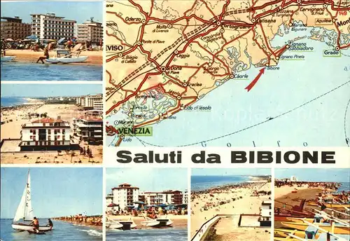 Bibione Strandpartien Gebietskarte