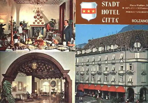 Bolzano Stadt Hotel Citta Kaminzimmer Gastraum Kat. Bolzano