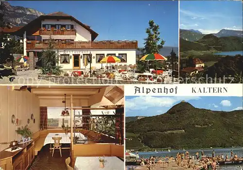 Kaltern See Alpenhof Kaltern Gastraum Badestrand Kat. Kaltern am See