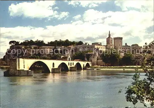 Avignon Vaucluse Le Rhone Le pont St Benezet et le Palais des Papes Kat. Avignon
