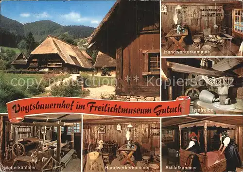 Gutach Schwarzwald Freilichtmuseum Vogtsbauernhof Schlafkammer Handwerkerkammer Kat. Gutach