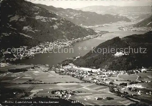 Ossiachersee Fliegeraufnahme mit Ruine Landskron  Kat. Ossiach