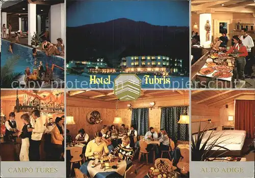 Val Pusteria Suedtirol Hotel Tubris Hallenbad Gastraum Bar Zimmer Buffet Kat. 