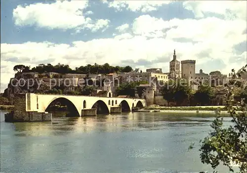 Avignon Vaucluse Le Rhone le pont St Benezet et le Palais des Papes Kat. Avignon