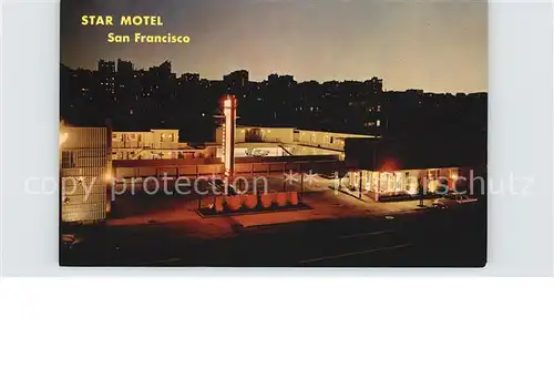 San Francisco California Star Motel at night Kat. San Francisco