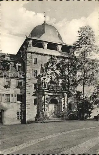 Kulmbach Plassenburg Burgtor mit Markgraf Christian Portal Kat. Kulmbach