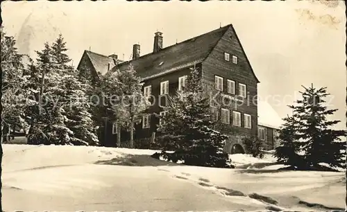 Klingenthal Vogtland Jugendherberge Klement Gottwald Winterpanorama Kat. Klingenthal Sachsen