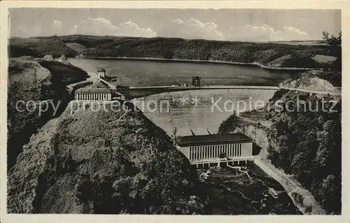 Saaletalsperre Panorama Blick von den Bleibergen Sperrmauer Kat. Burgk