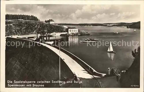 Saaletalsperre Sperrmauer mit Stausee Kat. Burgk