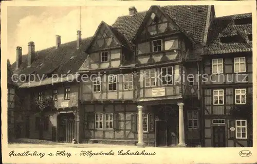 Quedlinburg Klopstocks Geburtshaus Kat. Quedlinburg