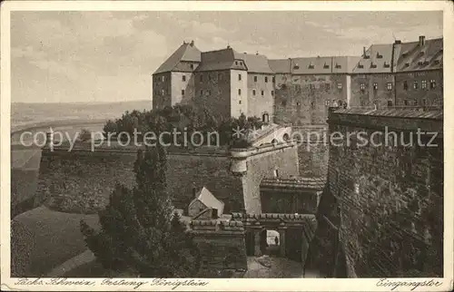 Koenigstein Saechsische Schweiz Festung Eingangstor Kat. Koenigstein Saechsische Schweiz