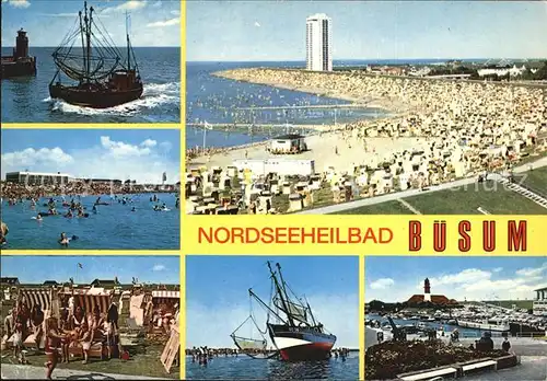 Buesum Nordseebad Fliegeraufnahme Strand Leuchtturm Hafen Kat. Buesum