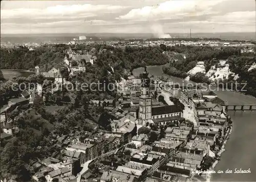 Burghausen Salzach Fliegeraufnahme Kat. Burghausen