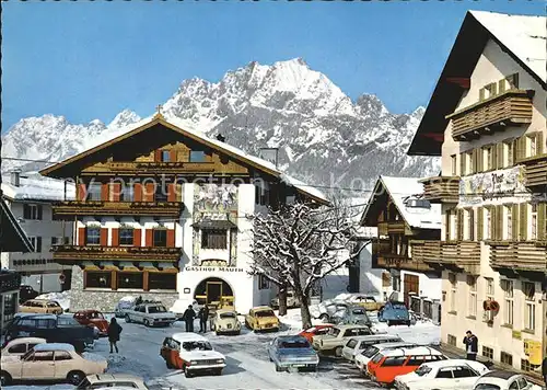 St Johann Tirol Hauptplatz mit Wildem Kaiser Kat. St. Johann in Tirol