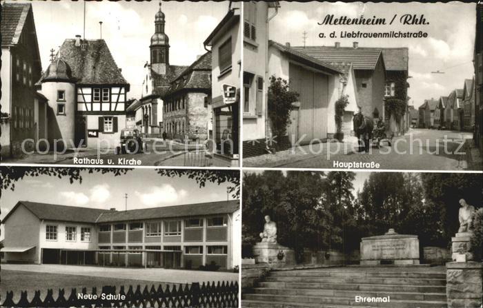Mettenheim Rheinhessen Hauptstrasse Ehrenmal Rathaus Kat. Mettenheim Nr