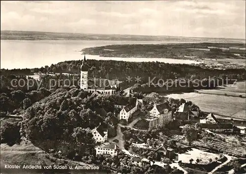 Kloster Andechs Fliegeraufnahme mit Ammersee Kat. Andechs