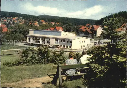 Braunlage Kurpark mit Kurhaus und Achtermann Kat. Braunlage Harz
