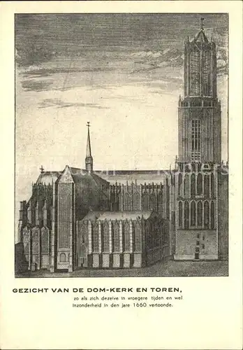 Toren Dom Kerk Domkirche Kuenstlerkarte Kat. Niederlande