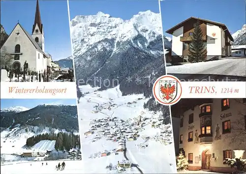 Trins Innsbruck Pfarrkirche St Georg Kirchdachspitze Stubaier Alpen Schigebiet Trinserhof Gemeindeamt Geschnitztal Kat. Trins