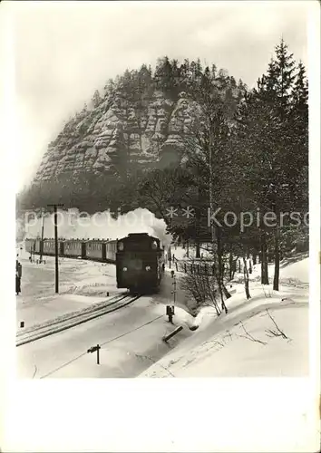 Oybin Schmalspurbahn Eisenbahn Kurort Zittauer Gebirge im Winter Kat. Kurort Oybin