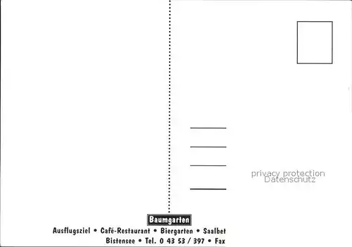Bistensee Cafe Restaurant Baumgarten Ausflugsziel Huettener Berge Kat. Bistensee