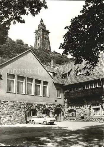 Kyffhaeuser Blick zum Kyffhaeuserdenkmal FDGB Erholungsheim Glueckauf Kat. Bad Frankenhausen