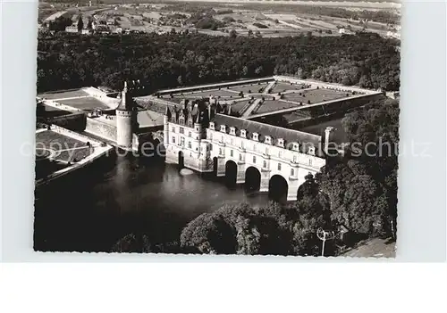 Chenonceaux Indre et Loire Le Chateau et ses Jardins vue aerienne Kat. Chenonceaux