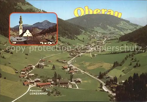 Oberau Tirol Pension Lenzenhof Fliegeraufnahme Kat. Wildschoenau