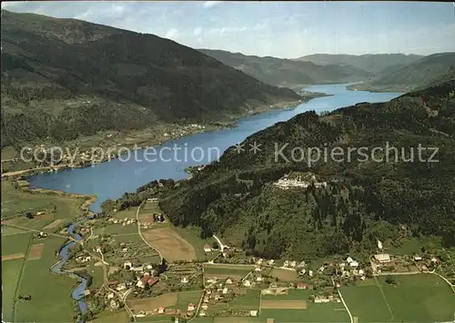 Ossiachersee Ruine Landskron Fliegeraufnahme Kat. Ossiach