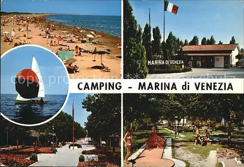 Punta Sabbioni Camping Marina di Venezia Strand Minigolf Einfahrt Kat. Venezia Venedig