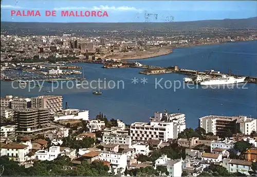 Palma de Mallorca Gesamtansicht mit Hafen Kat. Palma de Mallorca