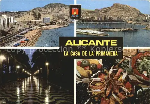 Alicante Strand Promenade Paella Hafen Kat. Alicante
