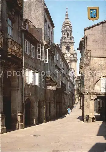 Santiago de Compostela Rua del Villar Al fondo Catedral Kat. Santiago de Compostela