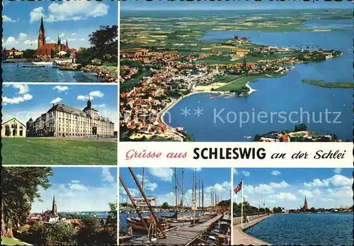 Schleswig Schlei Hafen Fliegeraufnahme Kat. Erfde