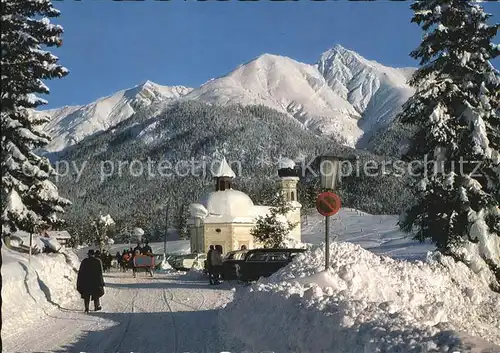 Seefeld Tirol Partie an der Kirche Kat. Seefeld in Tirol