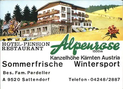 Sattendorf Hotel Pension Restaurant Alpenrose  Kat. Sattendorf Ossiacher See