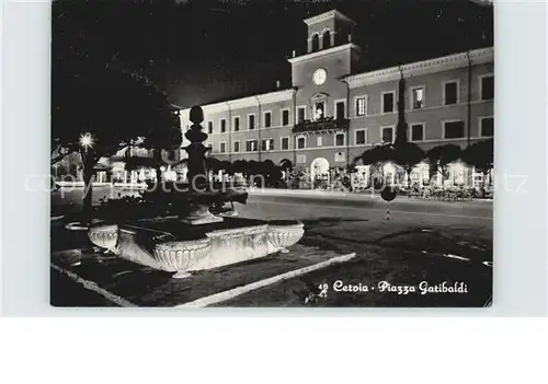 Cervia Piazza Garibaldi bei Nacht Kat. 