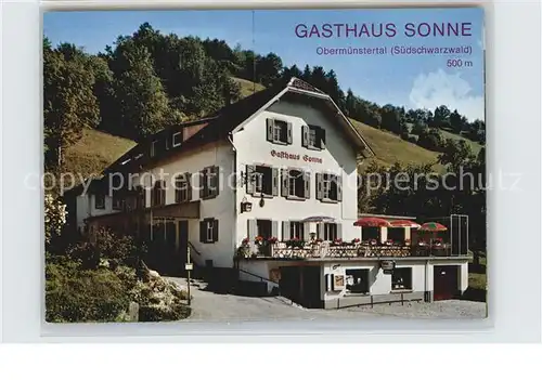 Muenstertal Schwarzwald Gasthaus Sonne Kat. Muenstertal