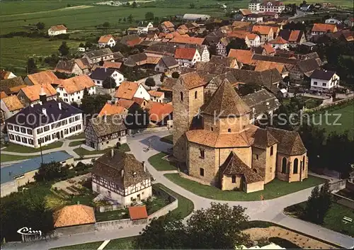 Ottmarsheim Haut Rhin Fliegeraufnahme mit Kirche Kat. Ottmarsheim