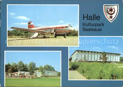 Halle Saale Kulturpark Flugzeug Kat. Halle