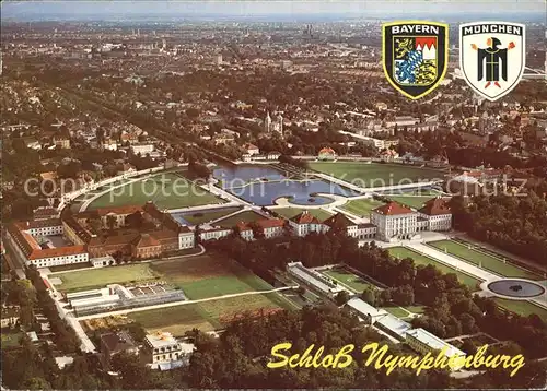 Muenchen Fliegeraufnahme Schloss Nymphenburg Kat. Muenchen